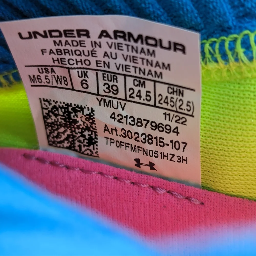 Under Armour Curry Flow Cozy Grey Electric Blue Training Sneakers size Women's 8